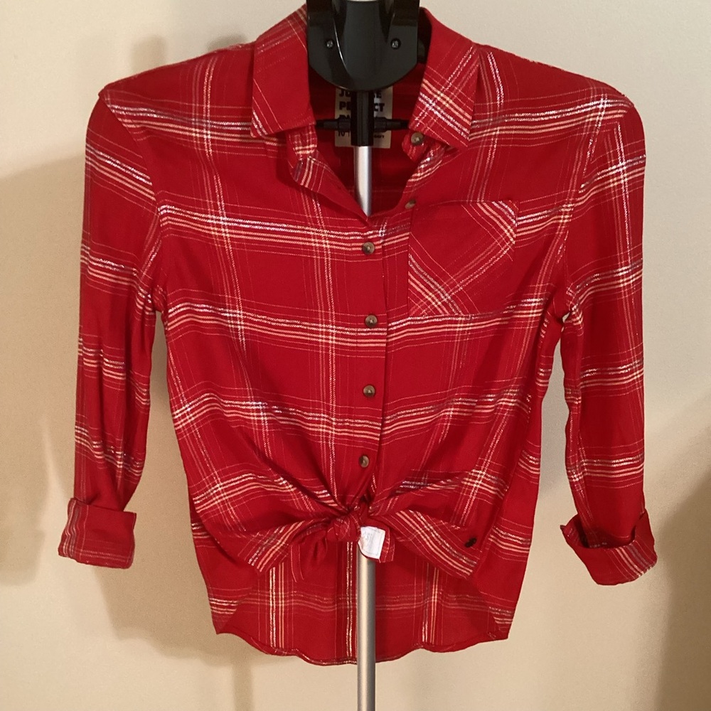 Justice Perfect Plaid Shirt-Size 10-NWOT